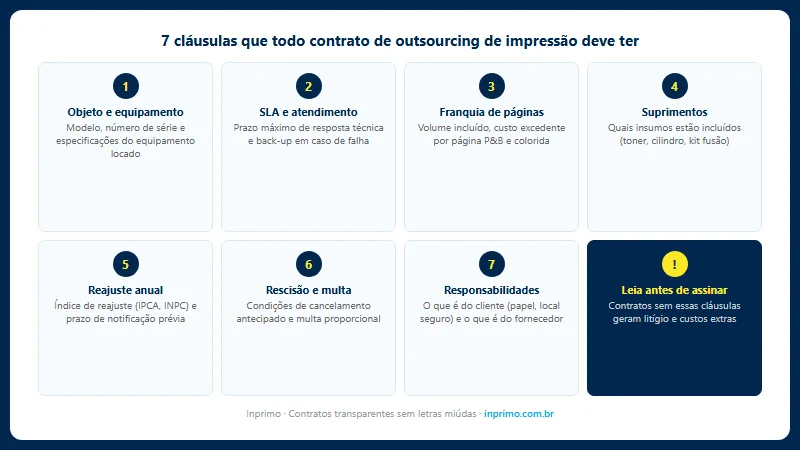 7 cláusulas que todo contrato de outsourcing de impressão deve ter