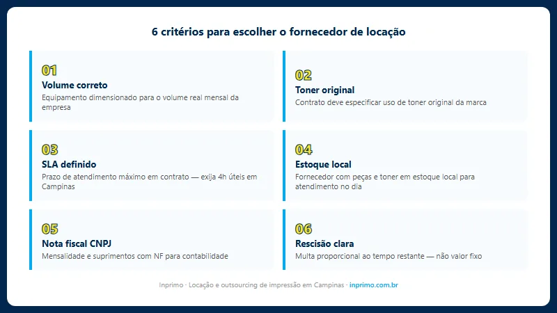 6 critérios para avaliar no contrato de locação de impressora
